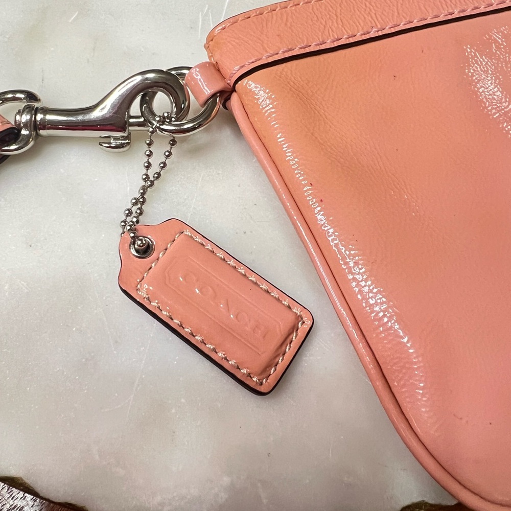 Coach Two-Tone Pink Leather Wristlet - Picture 5 of 5